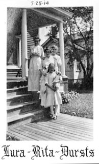 Una Durst and daughter, Grace, and sisters Rita and Lura Kilgore. July 25, 1914